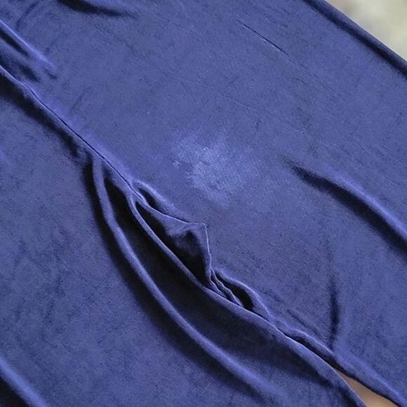 Vtg royal blue fine rib high rise wide leg pants - Picture 11 of 11